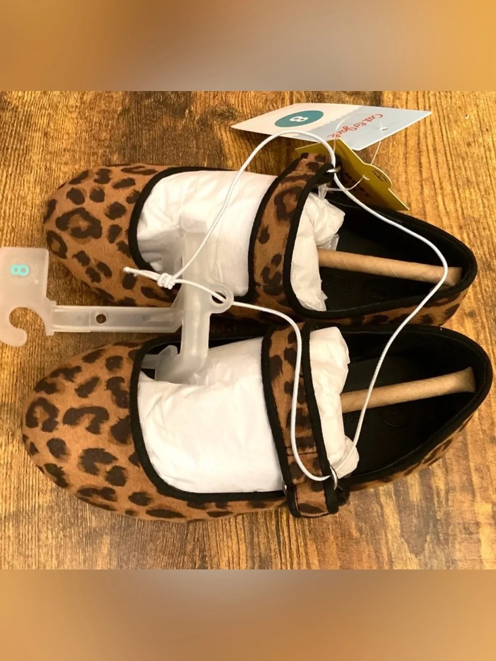Toddler Addy Ballet Flats - Cat & Jack™ Tan animal print  Size 8T new